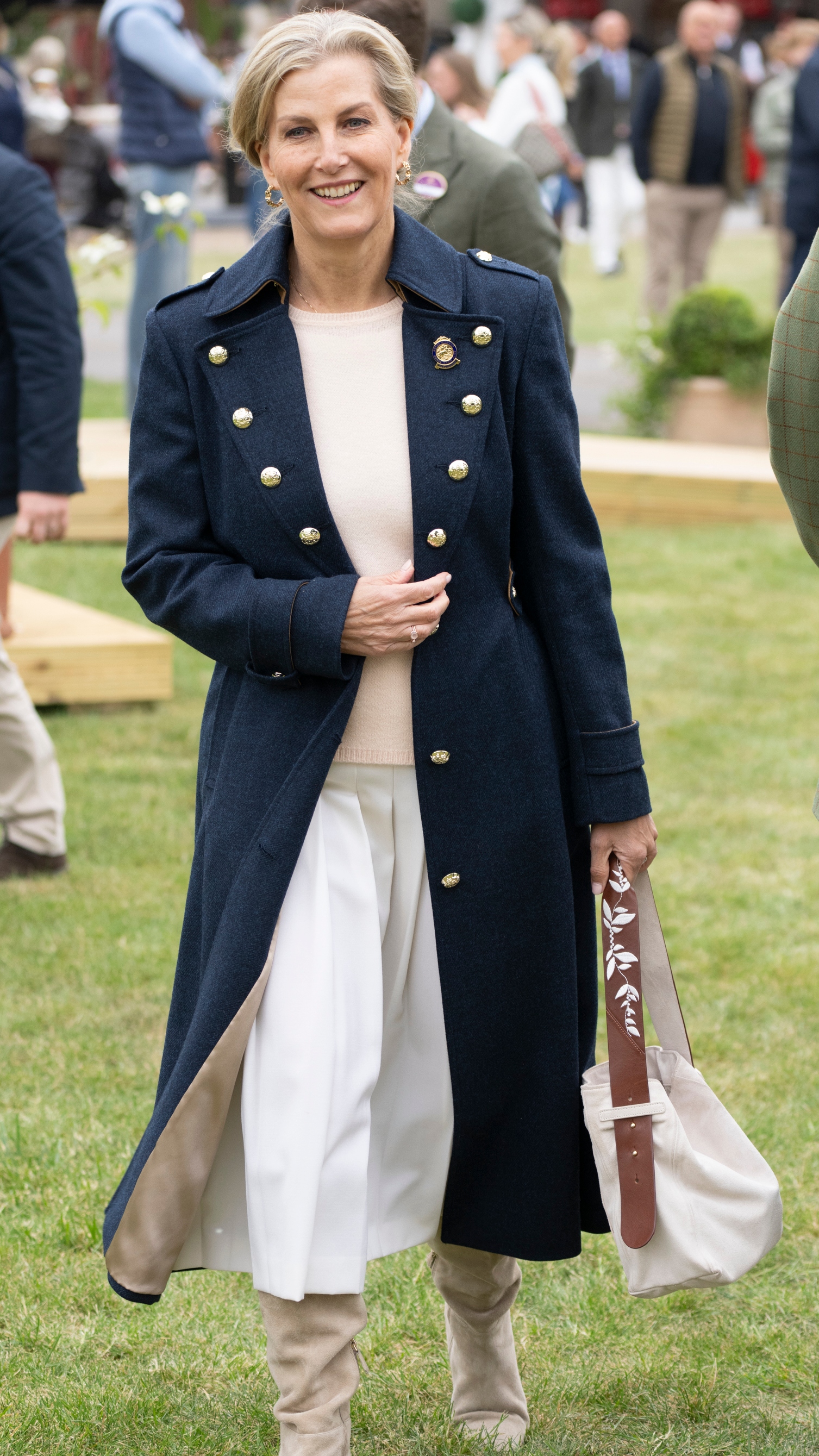 Sophie, Duchess of Edinburgh walks around the stalls during the Royal Windsor Horse Show at Home Park, Windsor Castle on May 15, 2025