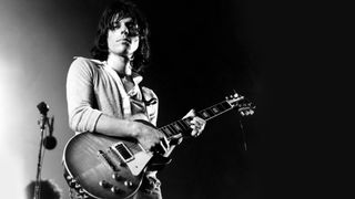English rock guitarist Jeff Beck of The Jeff Beck Group performs live on stage playing a Gibson Les Paul guitar at the Newport Jazz Festival in Newport, Rhode Island on 4th July 1969