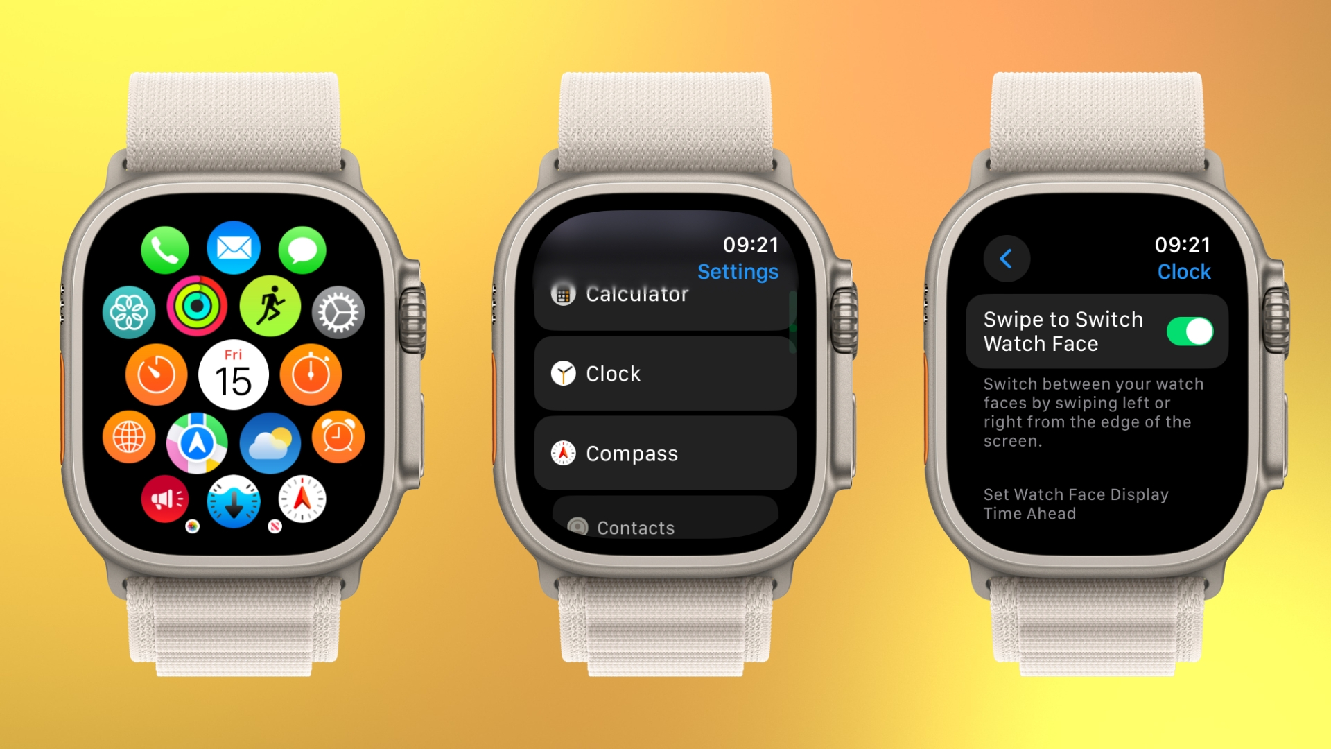watchOS 10.2 Проведите по циферблату Apple Watch