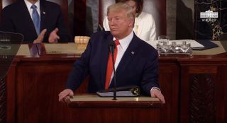 President Donald Trump speaks during his State of the Union address on Feb. 4, 2020.