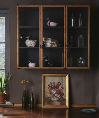 Rustic style kitchen with limewashed walls and painted cabinetry