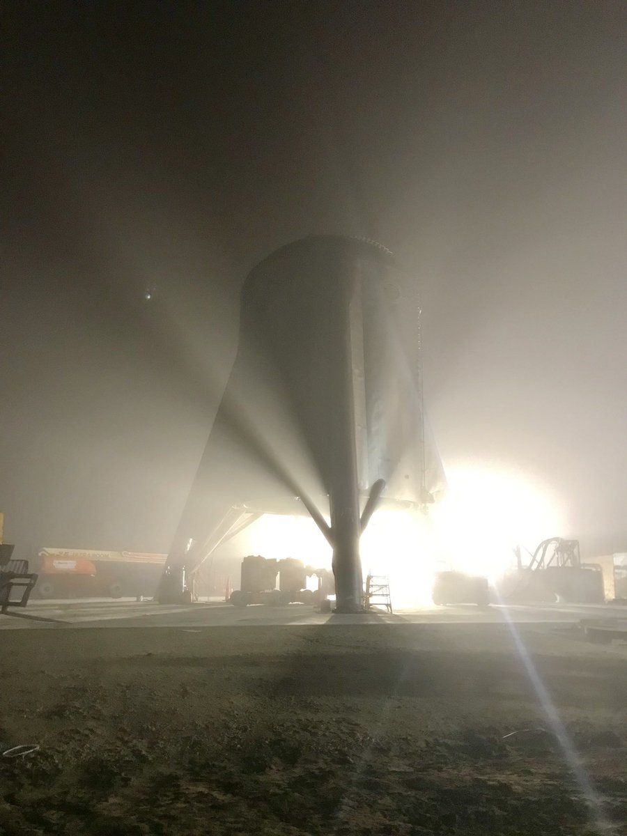 SpaceX&#039;s Starhopper prototype is seen during testing operations at the company&#039;s launch site in Boca Chica, Texas near Brownsville, Texas in this photo released by CEO Elon Musk on April 7, 2019.