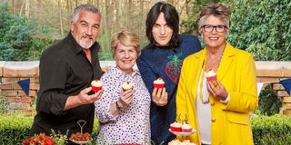 The Great British Baking Show with Paul Hollywood, Noah Fielding, Sandi Toksvig, and Prue Leith