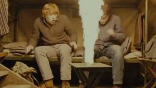 Rupert Grint and Daniel Radcliffe as Harry and Ron in Harry Potter and the Deathly Hallows