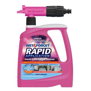 A pink bottle of Wet & Forget patio cleaner