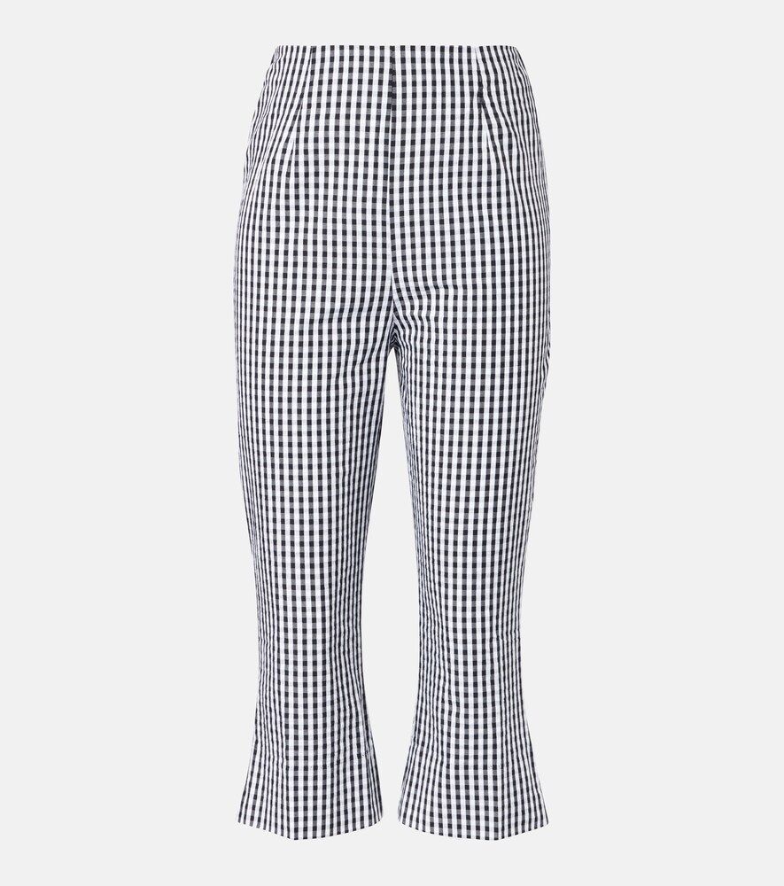 Gingham Cotton Poplin Capri Pants