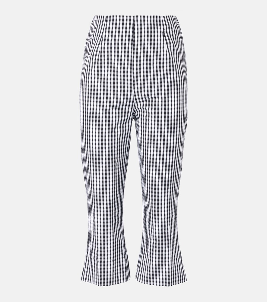 Gingham Cotton Poplin Capri Pants