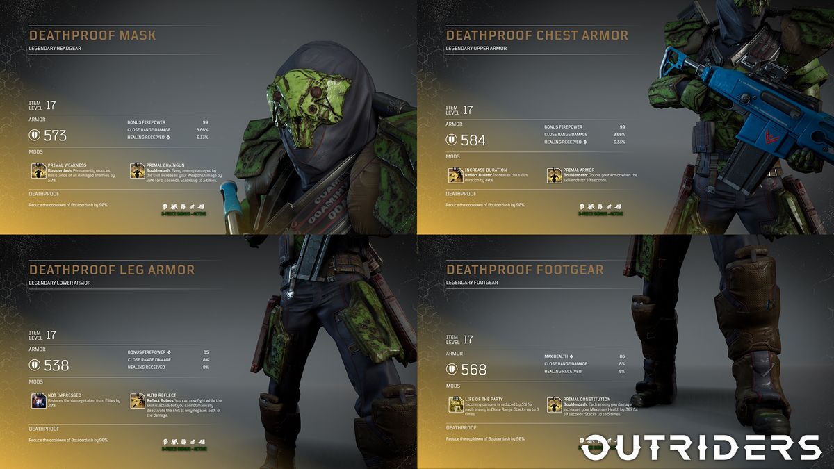 Outriders legendary armor all the legendary armor sets for each class