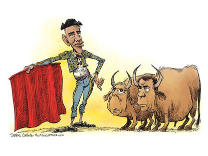 Obama cartoon Congress Boehner McConnell