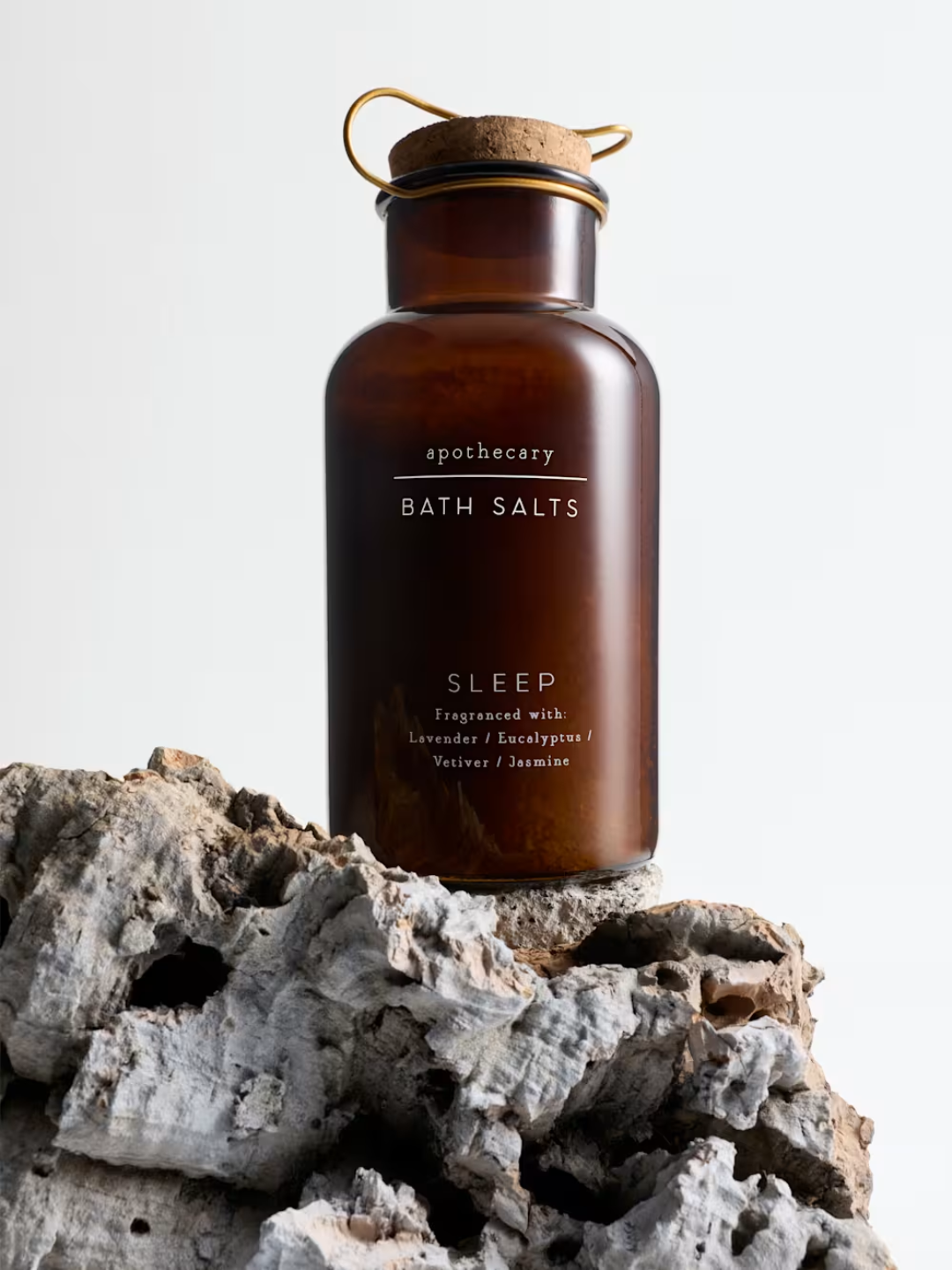 An amber bottle of sleep bath salts from M&amp;amp;S
