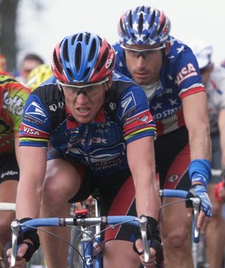 Lance Armstrong (l) and George Hincapie