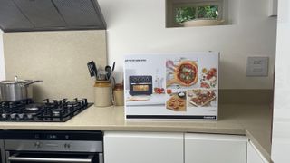 Cuisinart Air Fryer & Toaster Oven in the box on the kitchen counter