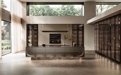 Sculptural kitchen island by Febal Casa with Zaha Hadid Architects