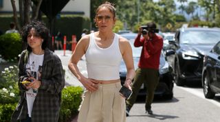 Emme Maribel Muniz and Jennifer Lopez are seen on June 08, 2024 in Los Angeles, California.