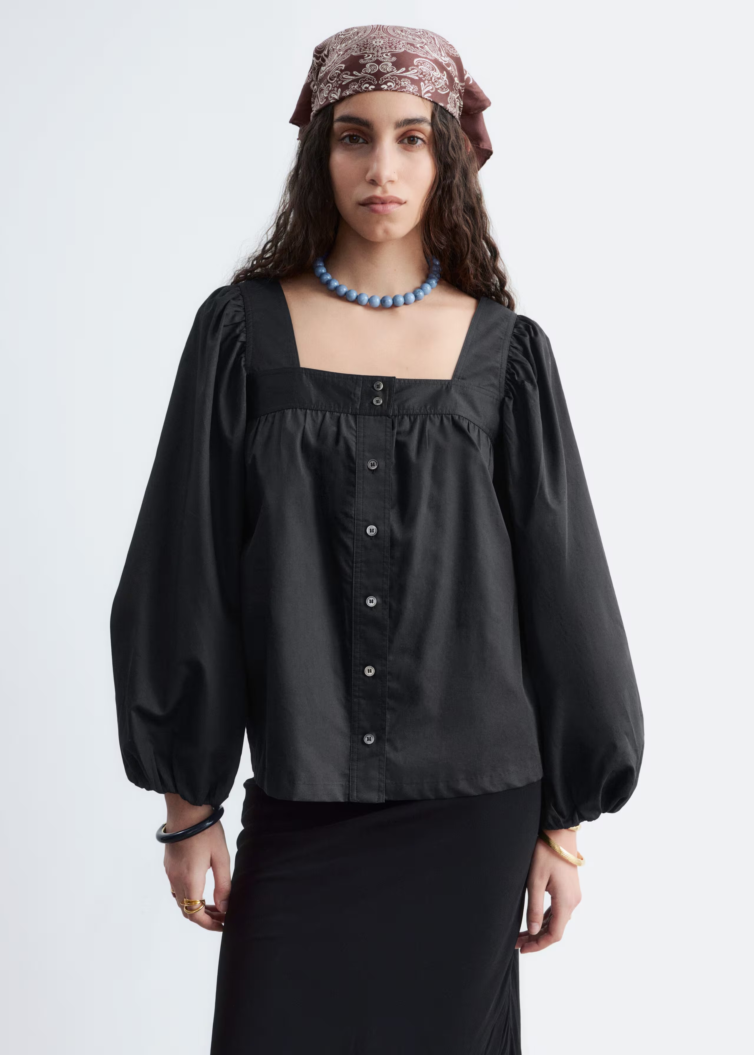 &amp;amp; Other Stories, Cotton Square-Neck Blouse