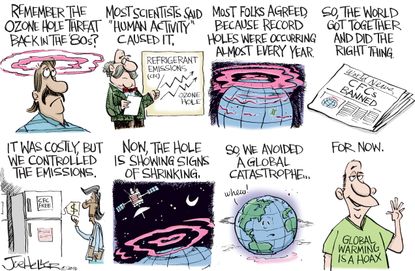 Editorial cartoon U.S. Global warming ozone holes