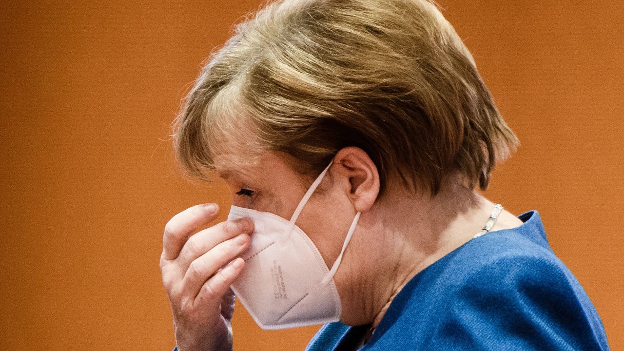 German Chancellor Angela Merkel arrives for the beginning of the weekly meeting of the German Federal cabinet.