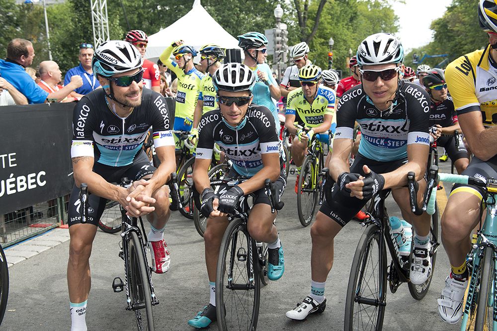 Tom Boonen, Julien Alaphilippe and Tony Martin at the Grand Prix Quebec.