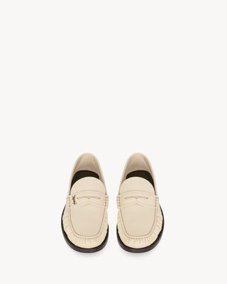 Women's Laurent Loafers in Smooth Leather in Marble White