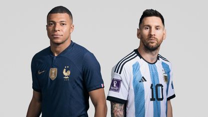 Kylian Mbappé of France and Lionel Messi of Argentina 