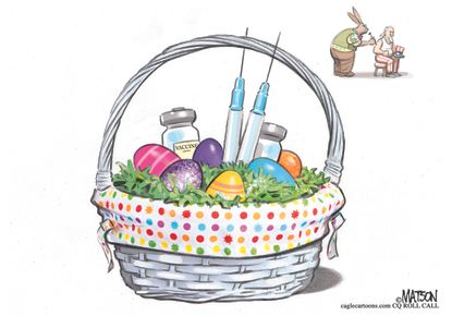 Editorial Cartoon U.S. easter basket vaccine