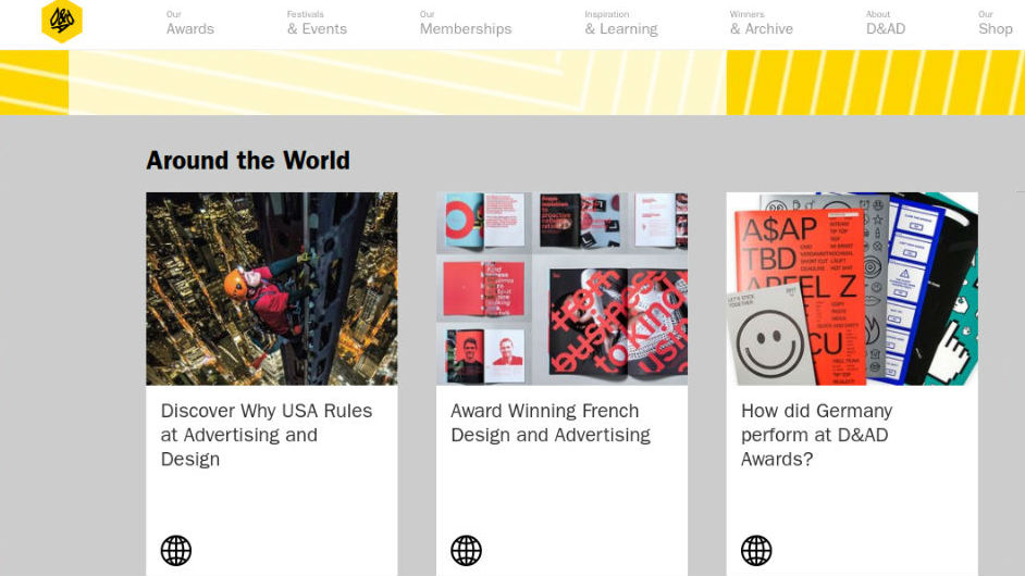 D&AD website's news section