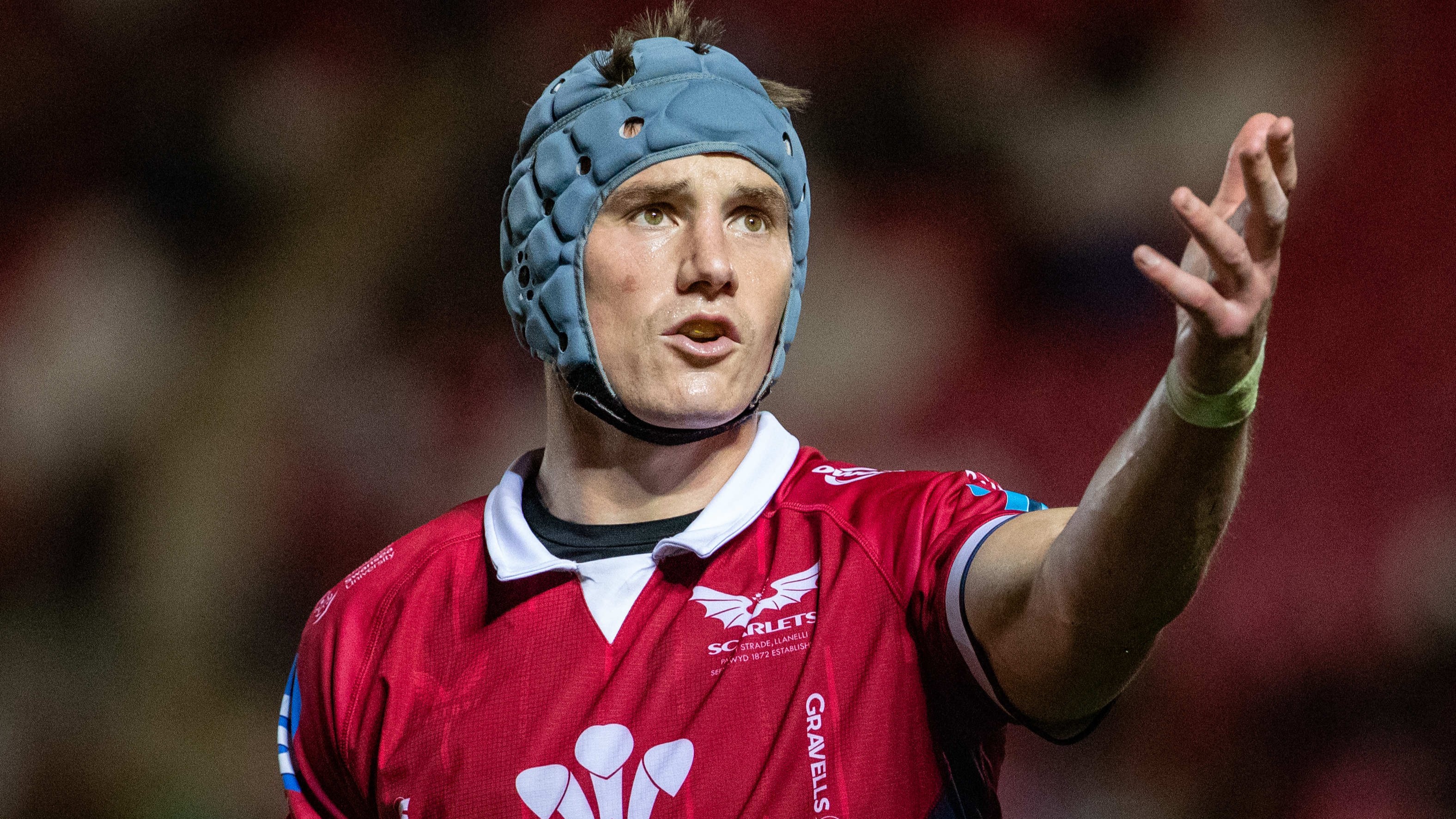 Jonathan Davies of the Scarlets during the United Rugby Championship match between the Scarlets and Leinster at Parc y Scarlets on October 28, 2022 in Llanelli, Wales