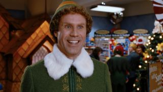 Will Ferrell playing a smiley Buddy the Elf in Elf.