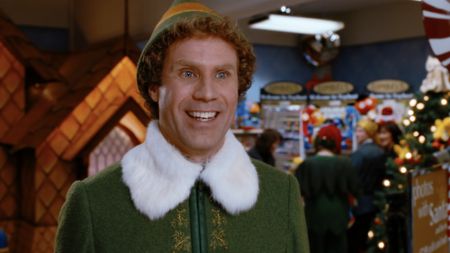 Will Ferrell playing a smiley Buddy the Elf in Elf.