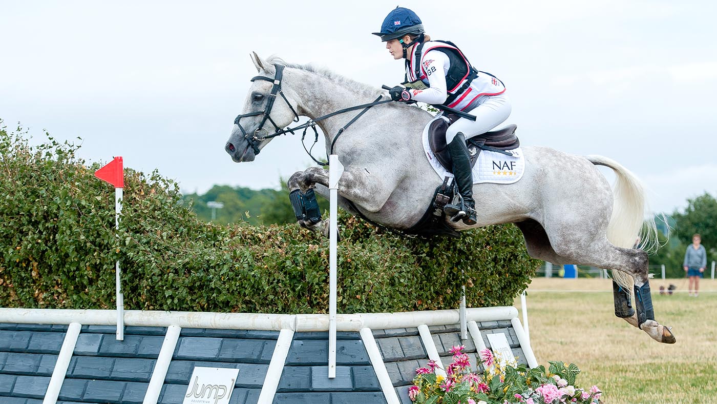 Jaymee Savill and Grange Ash Sparrow at the junior European Championships at Hartpury 2022