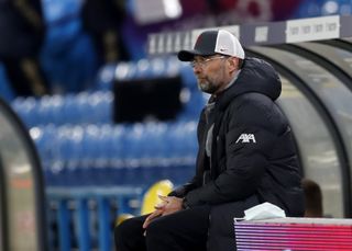 Liverpool manager Jurgen Klopp watches from the dugout