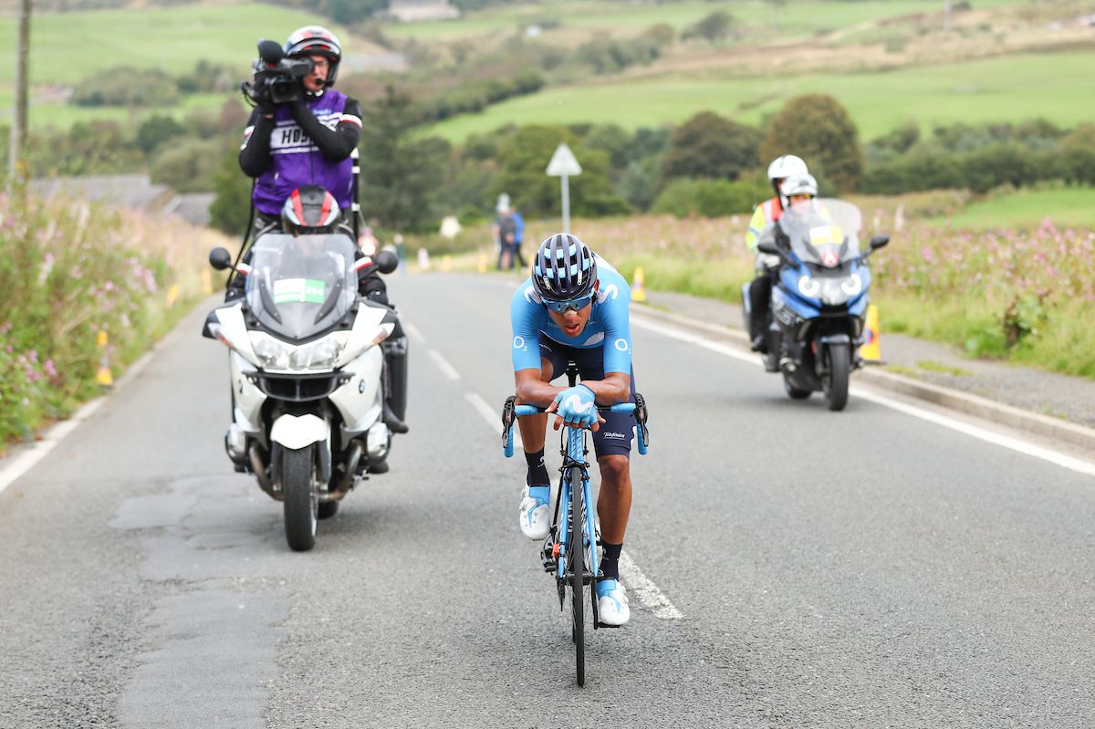 Andrey Amador (Movistar) on a solo move