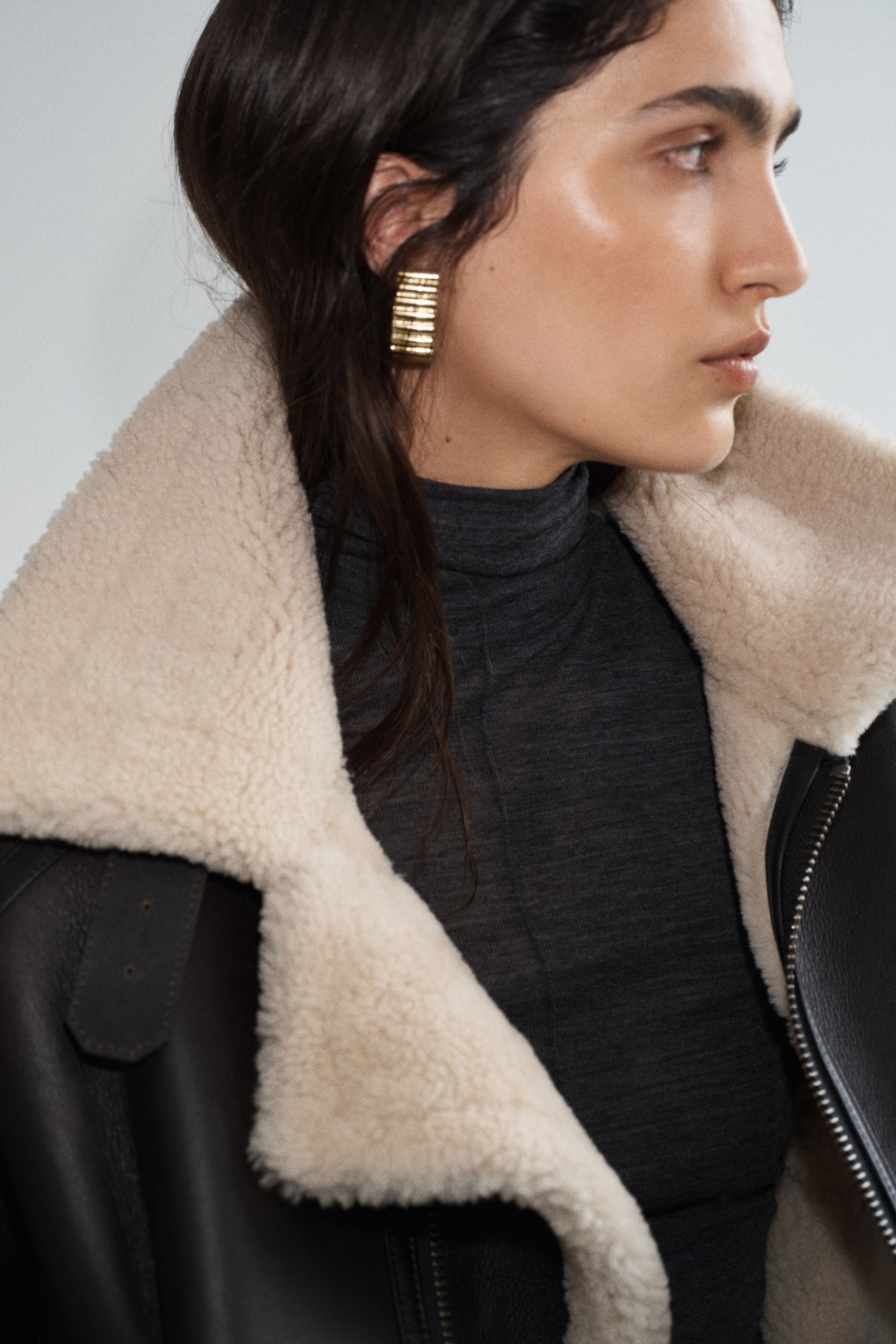 Fluted Two-Tone Earrings