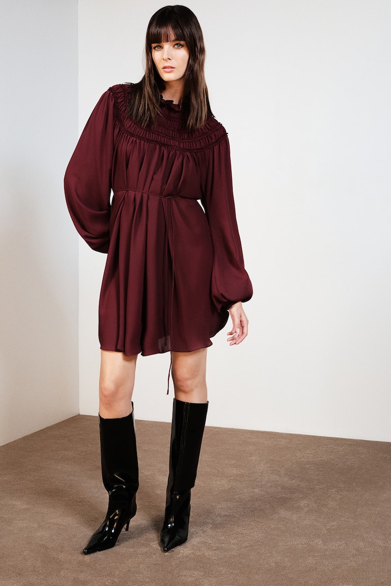Smocking-Detail Dress