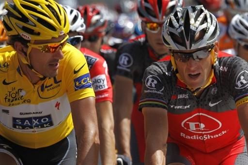 Fabian Cancellara (Saxo Bank) ans Lance Armstrong (RadioShack)