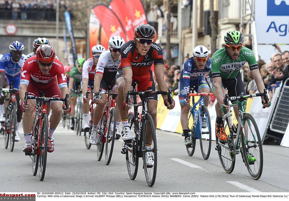 Philippe Gilbert (BMC) crosses the line in third