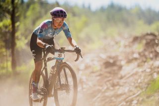 Tess Neefjes (Liv) on her way to victory at the 2025 edition of The Gralloch, a round of the UCI Gravel World Series