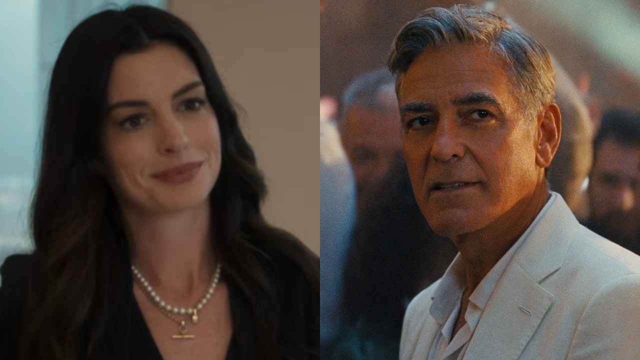 From left to right: Anne Hathaway in The Devil Wears Prada 2 and George Clooney in Jay Kelly.