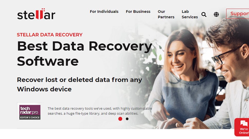 Website screenshot for Stellar Data Recovery