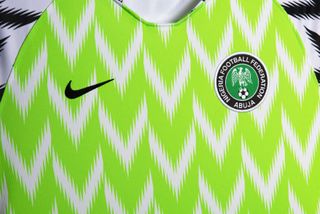 Close-up of Nigeria football shirt, 2018 World Cup