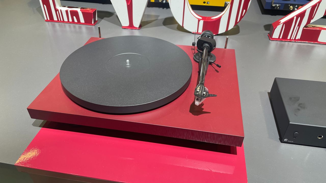 Pro-Ject Debut Evo 2 turntable in wine red finish