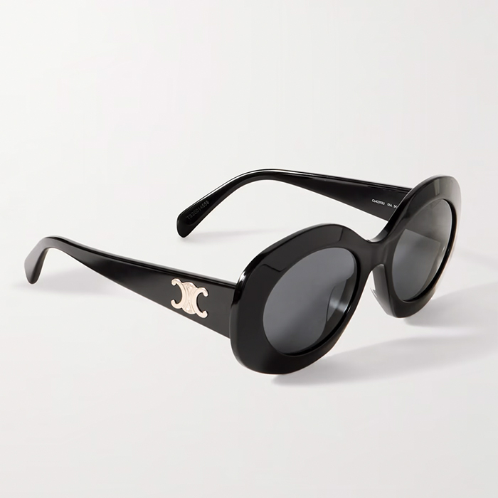 CELINE EYEWEAR, Triomphe Oversized Round-Frame Acetate Sunglasses