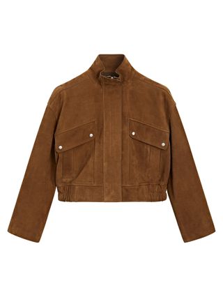 Nubuck Suede Leather Bomber Jacket