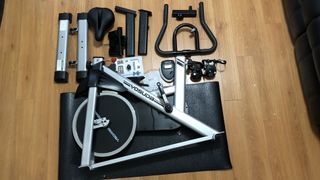 A photo of the Yosuda Indoor Stationary Cycling Bike unassembled