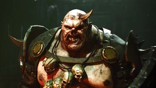 A Chaos Ogryn in Warhammer 40k Darktide