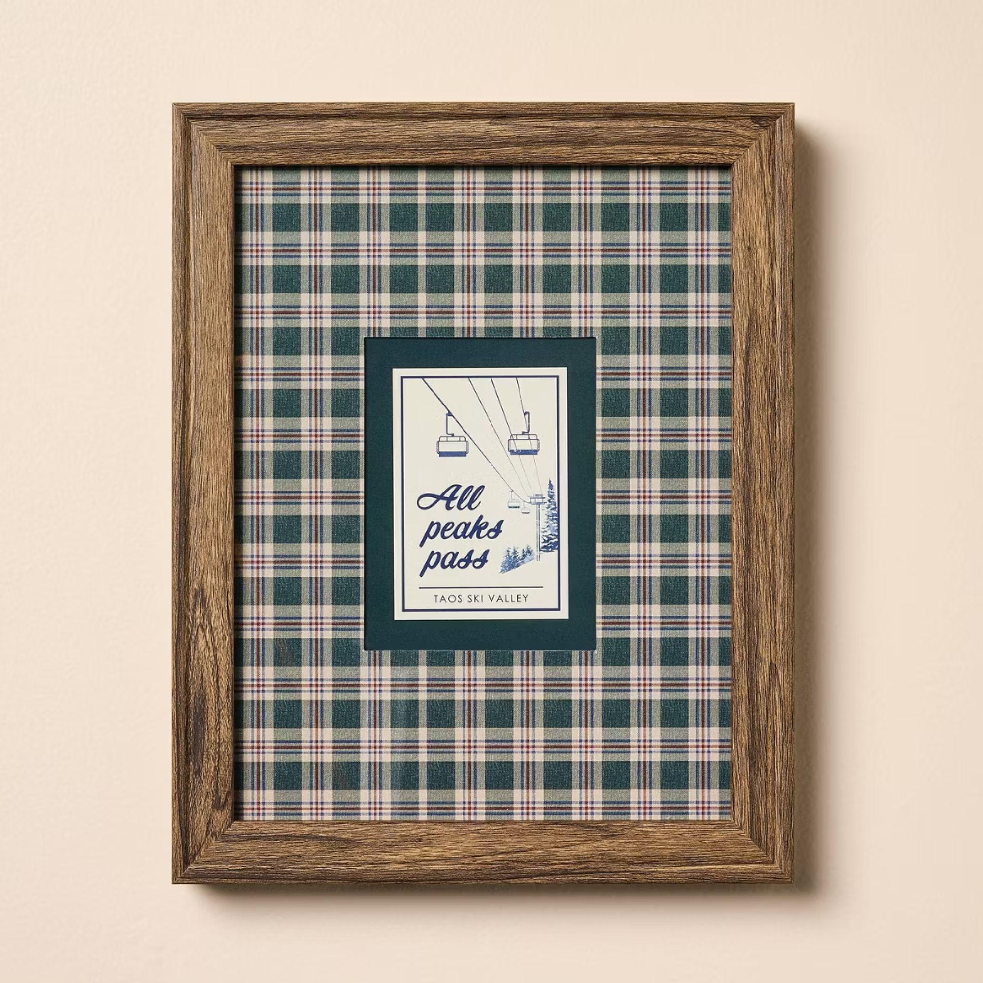 8&quot;x10&quot; Plaid Matte Ski Framed Wall Art - Hearth &amp;amp; Hand&amp;trade; with Magnolia