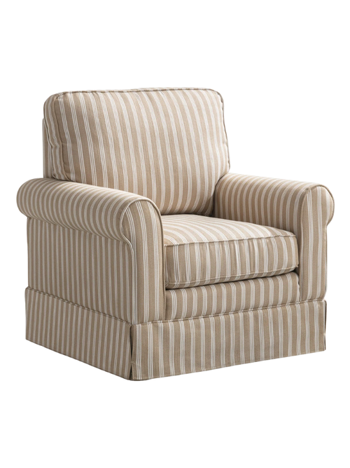 Hedwige Striped Swivel Armchair