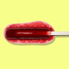 red, ice pop, mouth, material property, sausage, fast food, food, frozen dessert, american food, cuisine,