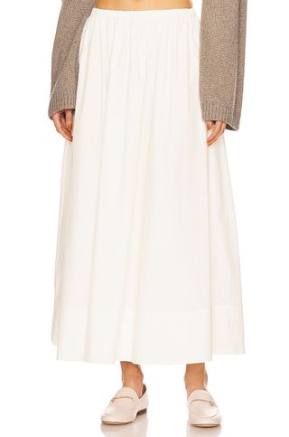 Cotton Poplin Midi Skirt