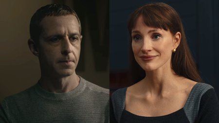 Jeremy Strong in The Social Reckoning and Jessica Chastain in Other Mommy